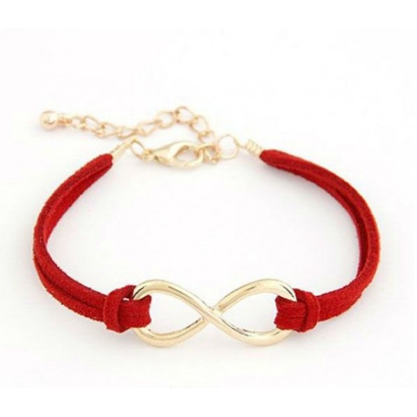 اسوارة انفنتي Infinity Charm Leather Bracelet